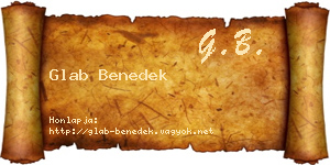 Glab Benedek névjegykártya