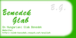 benedek glab business card